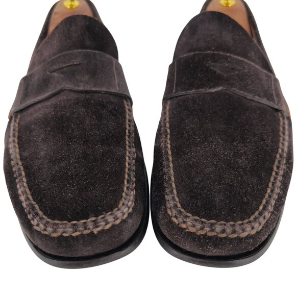 Church\'s English Dress Shoes Dark Brown Suede Penny Loafers Mens size 10.5 Italy main image 8
